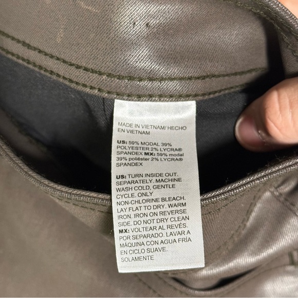 Chico's Coated Wide Leg Cropped Denim Jeans Mink Taupe Size 3 / 16 Brown - Picture 11 of 12